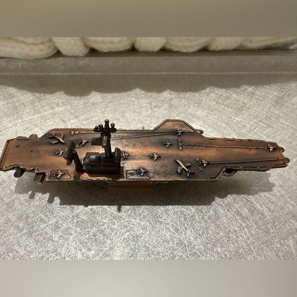 Vintage Aircraft Carrier Ship Pencil Sharpener – Bronze Tone – New - Picture 12 of 17